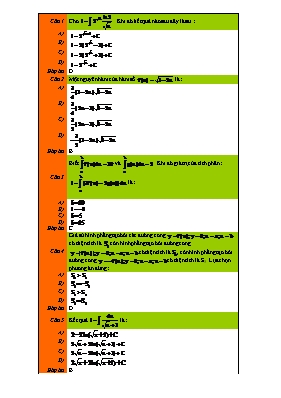 Bài tập Tích phân Lớp 12 - Phần 36